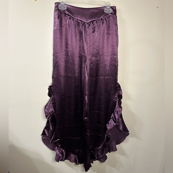 Free People Chasing Love Ruffle Satin Pyjamas - Picture 9 of 15